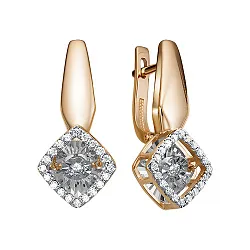 Серьги, Золото 585, Бриллиант С113-6826-1