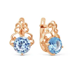 Серьги, Золото 585, Топаз Т101028405