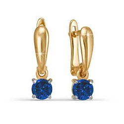 Детские серьги,  Золото 585, Кварц 122489