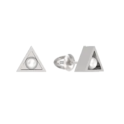 Серьги пусеты-гвоздики, Серебро 925, Жемчуг 1046072-01250-2S