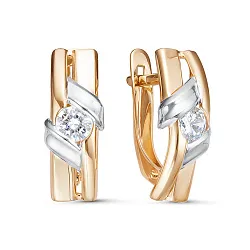 Серьги, Золото 585, Фианит 1203065