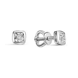 Серьги пусеты-гвоздики, Золото 585, Бриллиант С0707-220