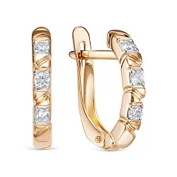 Серьги, Золото 585, Фианит 1208202