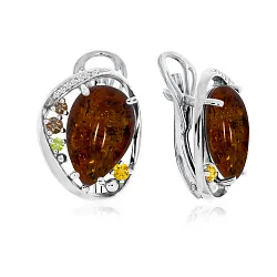 Серьги, Серебро 925, Янтарь 2340861171-42