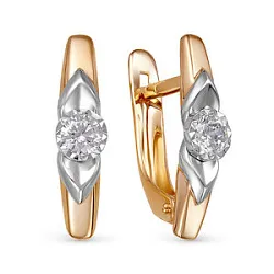 Серьги, Золото 585, Фианит 1200126