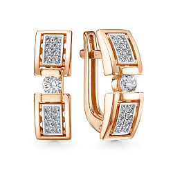 Серьги, Золото 585, Фианит 120678