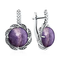 Серьги, Серебро 925, Чароит 2310461998