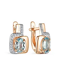 Серьги, Золото 585, Кварц 2100404