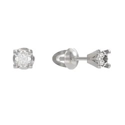 Серьги пусеты-гвоздики, Серебро 925, Фианит 1042412-01210