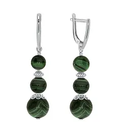 Серьги, Серебро 925, Малахит 2340380317