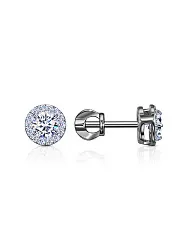 Серьги пусеты-гвоздики, Золото 585, Фианит С230-3713