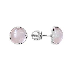 Серьги пусеты-гвоздики, Серебро 925, Кварц 2340101222-30