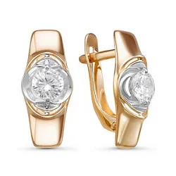 Серьги, Золото 585, Фианит 127720