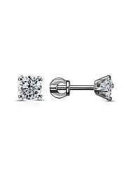 Серьги пусеты-гвоздики, Золото 585, Фианит С230-1287