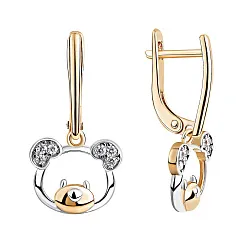 Детские серьги,  Серебро 925, Фианит 2329205200л