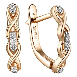 Серьги, Золото 585, Бриллиант 84-41E00986-S0DD