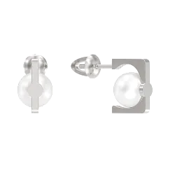 Серьги пусеты-гвоздики, Серебро 925, Жемчуг 1046312-01250-2S