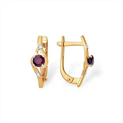 Серьги, Золото 585, Гранат С1349560