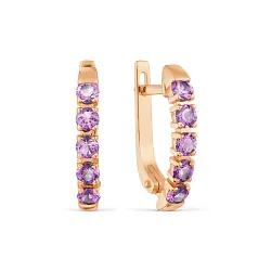 Серьги, Золото 585, Аметист Т101028086