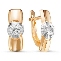 Серьги, Золото 585, Фианит 126761