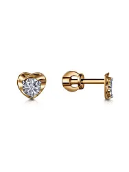 Серьги пусеты-гвоздики, Золото 585, Фианит С133-3922