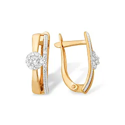 Серьги, Золото 585, Фианит С1327570