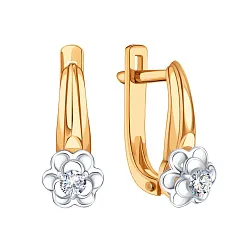 Серьги, Золото 585, Бриллиант Т13102В875