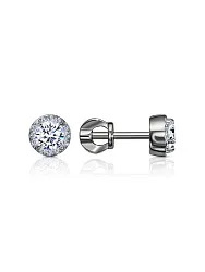 Серьги пусеты-гвоздики, Золото 585, Фианит С230-3612
