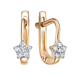 Серьги, Золото 585, Бриллиант С112-6783