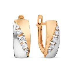 Серьги, Золото 585, Фианит Т14202Б147