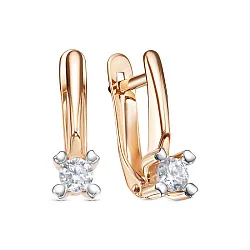 Серьги, Золото 585, Фианит 1207972