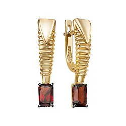 Серьги, Золото 585, Гранат С124-5828Гр