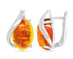 Серьги, Серебро 925, Янтарь 647103