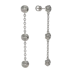 Серьги пусеты-гвоздики, Серебро 925, Фианит 1033632-01210