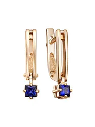 Серьги, Золото 585, Сапфир 44010229