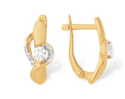 Серьги, Золото 585, Фианит С13210847