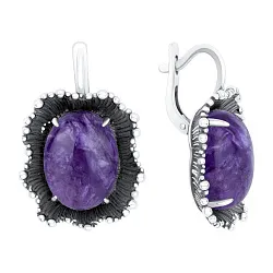 Серьги, Серебро 925, Чароит 2310465796