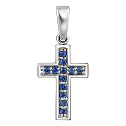Подвеска крест, Золото 585, Сапфир 59-42P00226-SA Подвеска крест, Золото 585, Сапфир 59-42P00226-SA