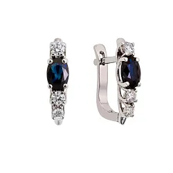Серьги, Золото 585, Сапфир 154721ю Серьги, Золото 585, Сапфир 154721ю