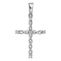 Подвеска крест, Золото 585, Бриллиант 59-42P00224-F0DD Подвеска крест, Золото 585, Бриллиант 59-42P00224-F0DD