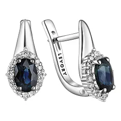Серьги, Золото 585, Сапфир 65-42E01428-F0DDSA Серьги, Золото 585, Сапфир 65-42E01428-F0DDSA