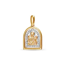 Иконка нательная,  Золото 585, Фианит 031826 Иконка нательная,  Золото 585, Фианит 031826