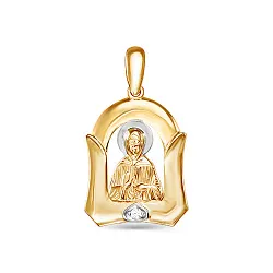 Иконка нательная,  Золото 585, Фианит 032009 Иконка нательная,  Золото 585, Фианит 032009