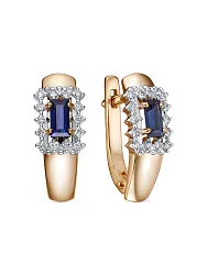 Серьги, Золото 585, Сапфир 64010252 Серьги, Золото 585, Сапфир 64010252